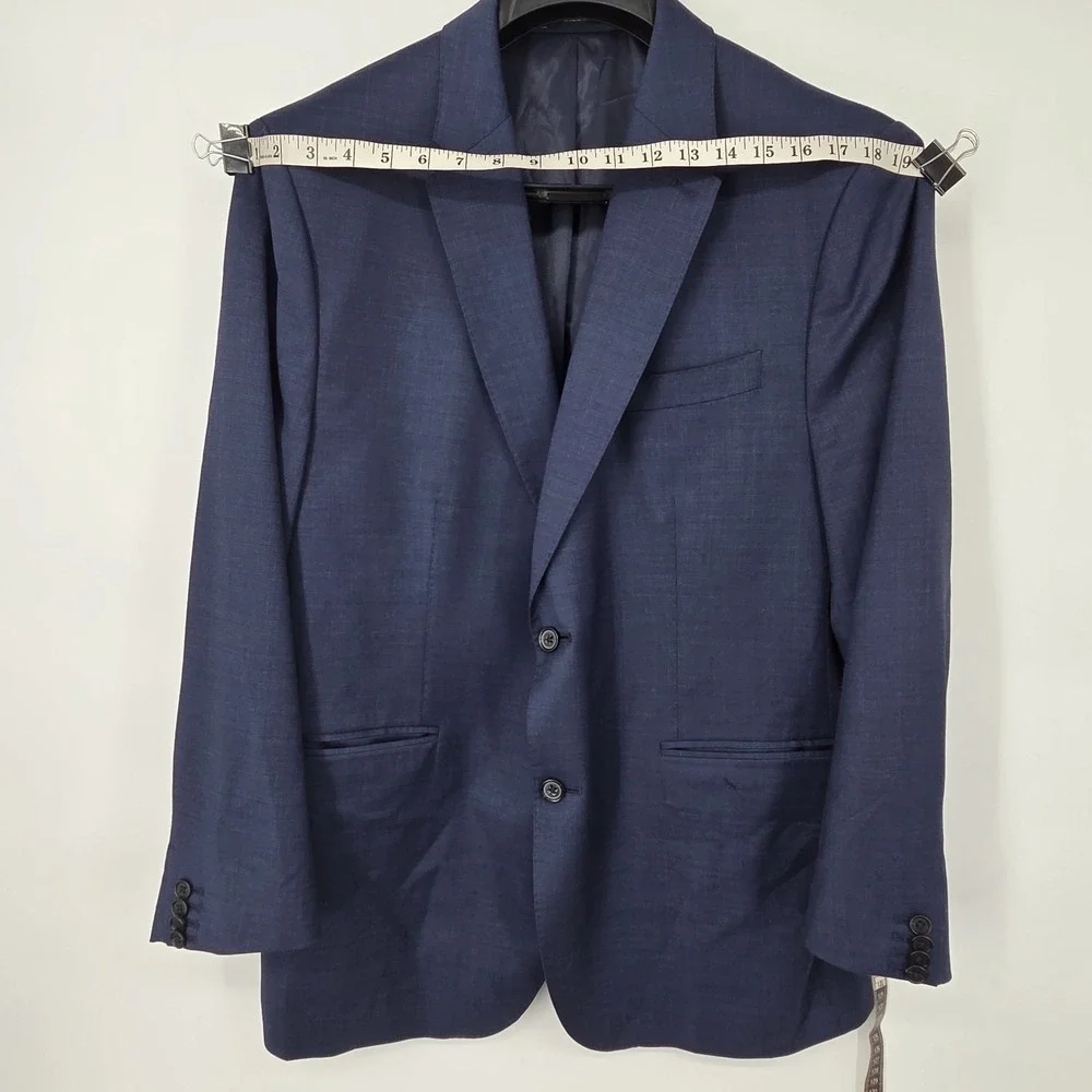 Banana Republic Reda Flexo Blazer Sport Coat Men 46R Tailored Slim Blue Nailhead